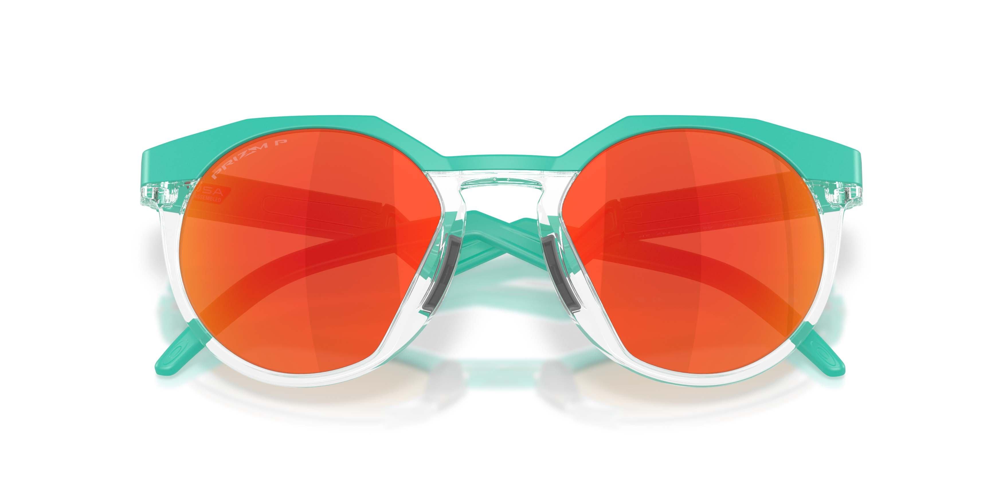 Oakley HSTN Neon Pop Collection Prizm Ruby Polarized Sunglasses &ndash; Celeste - GREEN/RED Thumbnail View 7