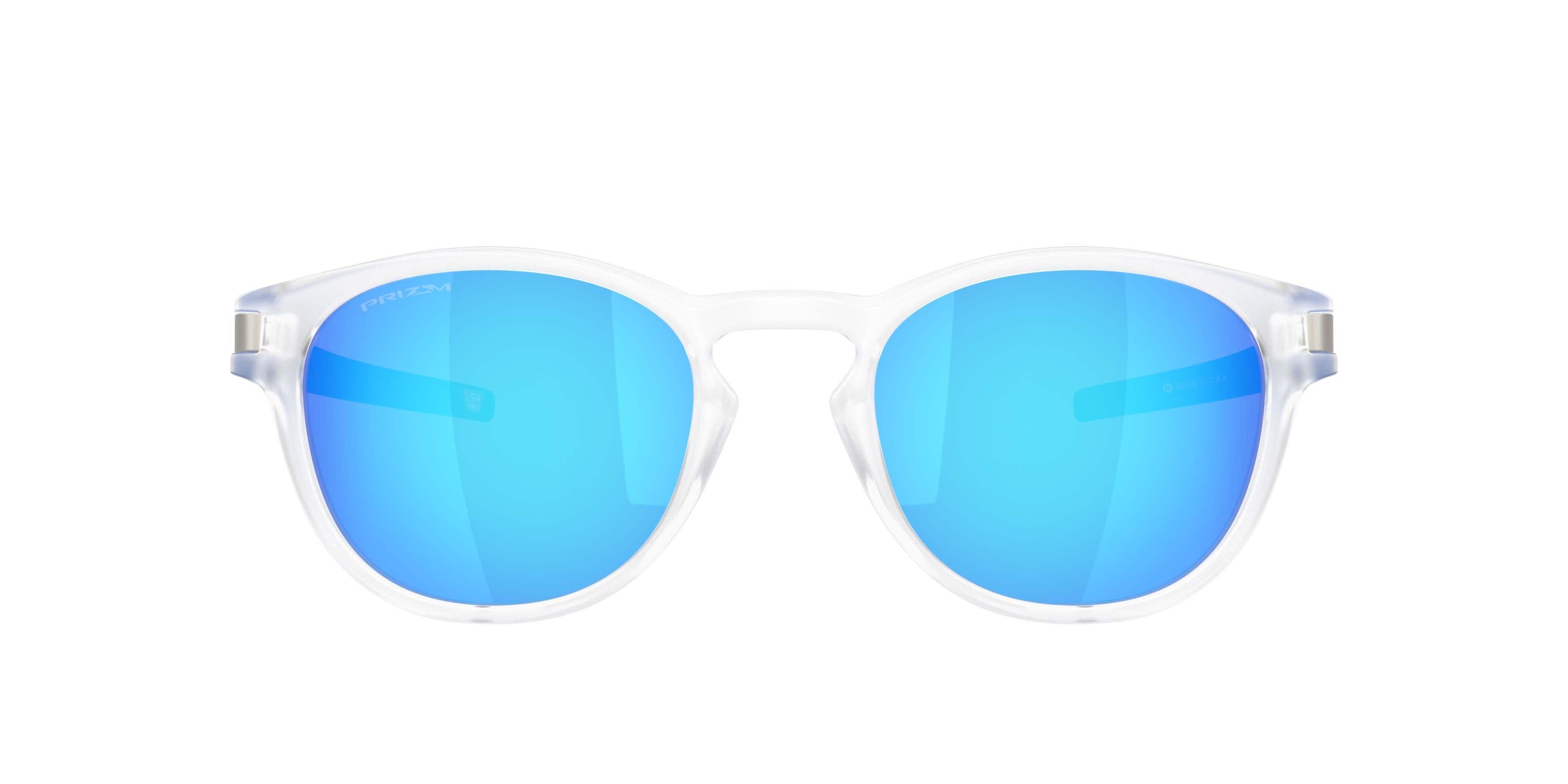 Oakley Latch Neon Pop Collection Prizm Sapphire Sunglasses &ndash; Matte Clear - CLEAR/BLUE Thumbnail View 2