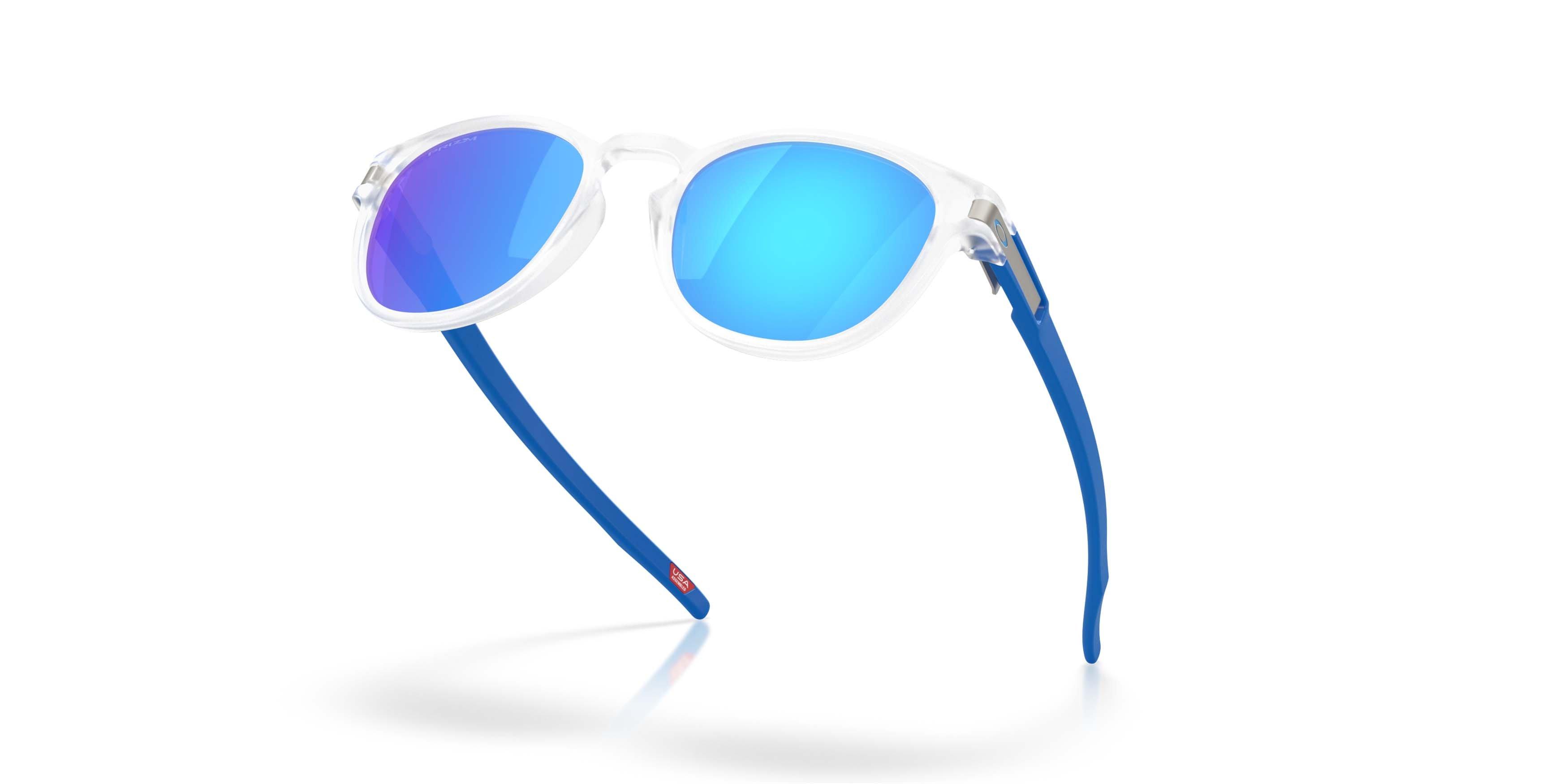 Oakley Latch Neon Pop Collection Prizm Sapphire Sunglasses &ndash; Matte Clear - CLEAR/BLUE Thumbnail View 3