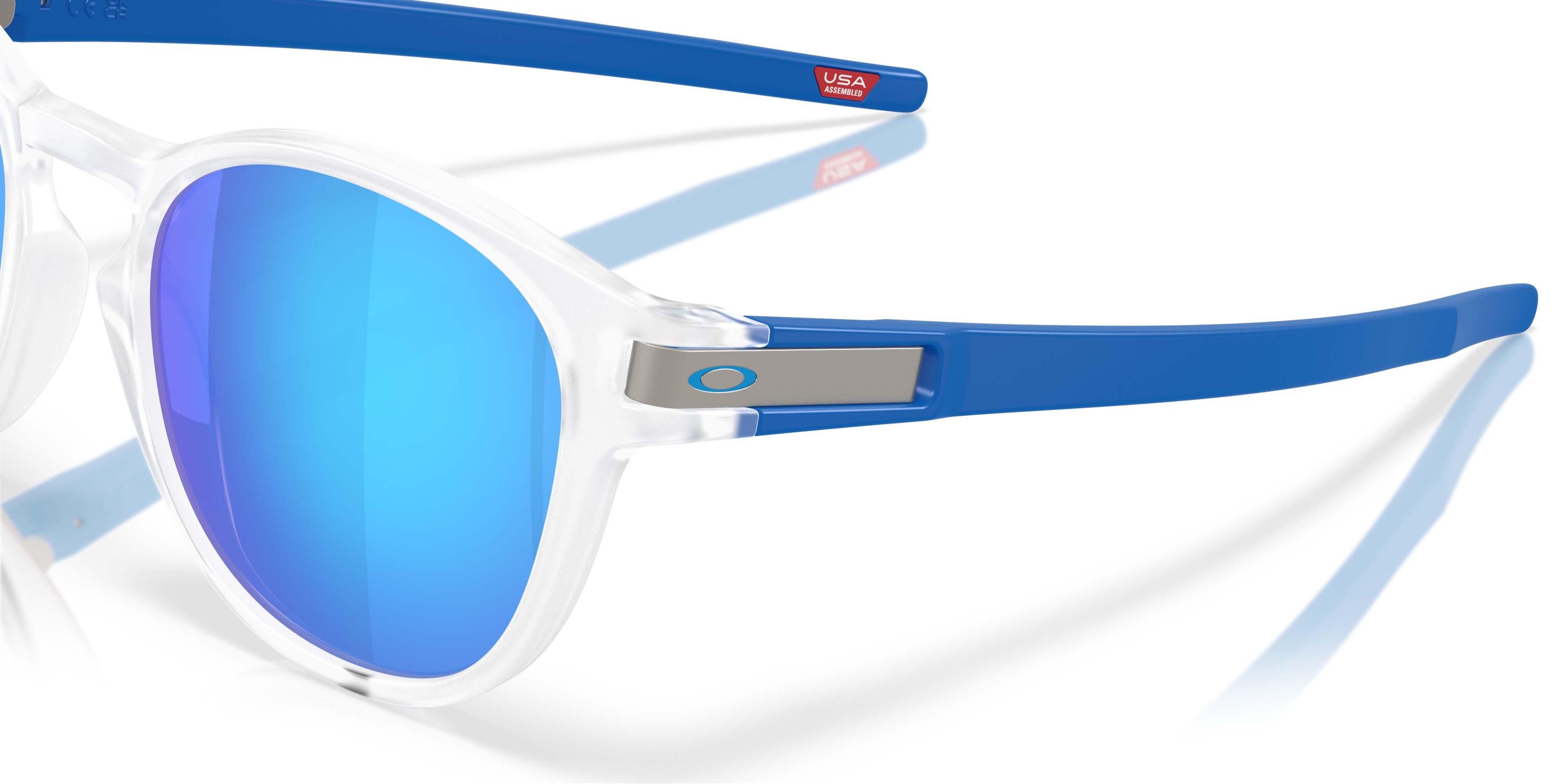 Oakley Latch Neon Pop Collection Prizm Sapphire Sunglasses &ndash; Matte Clear - CLEAR/BLUE Thumbnail View 4