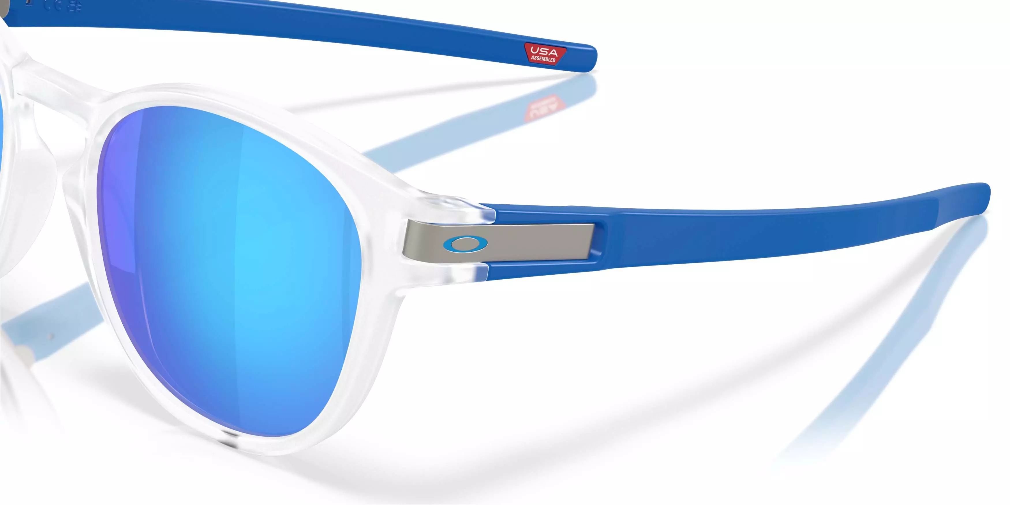 Oakley Latch Neon Pop Collection Prizm Sapphire Sunglasses &ndash; Matte Clear - CLEAR/BLUE