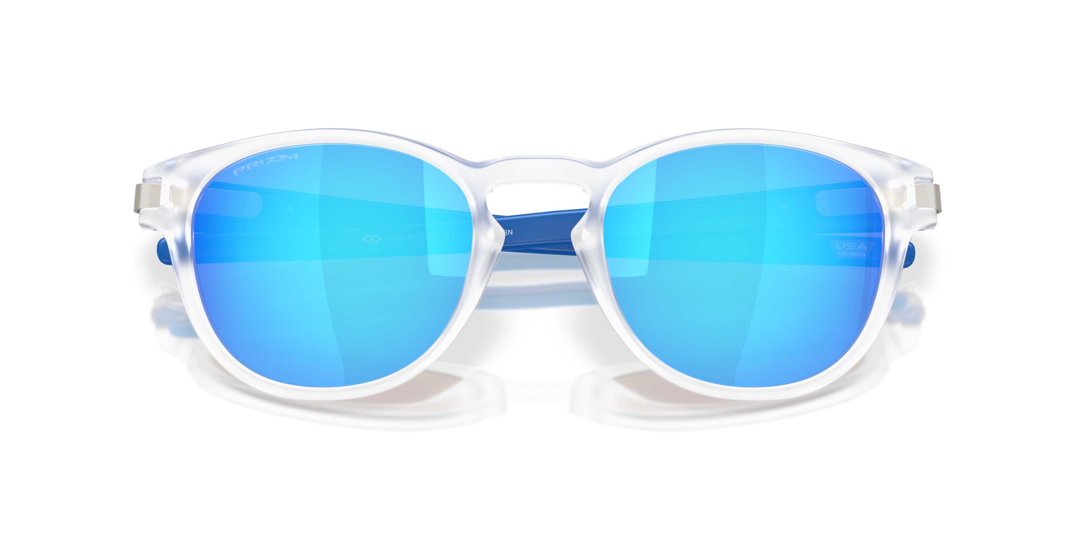 Oakley Latch Neon Pop Collection Prizm Sapphire Sunglasses &ndash; Matte Clear - CLEAR/BLUE Thumbnail View 7
