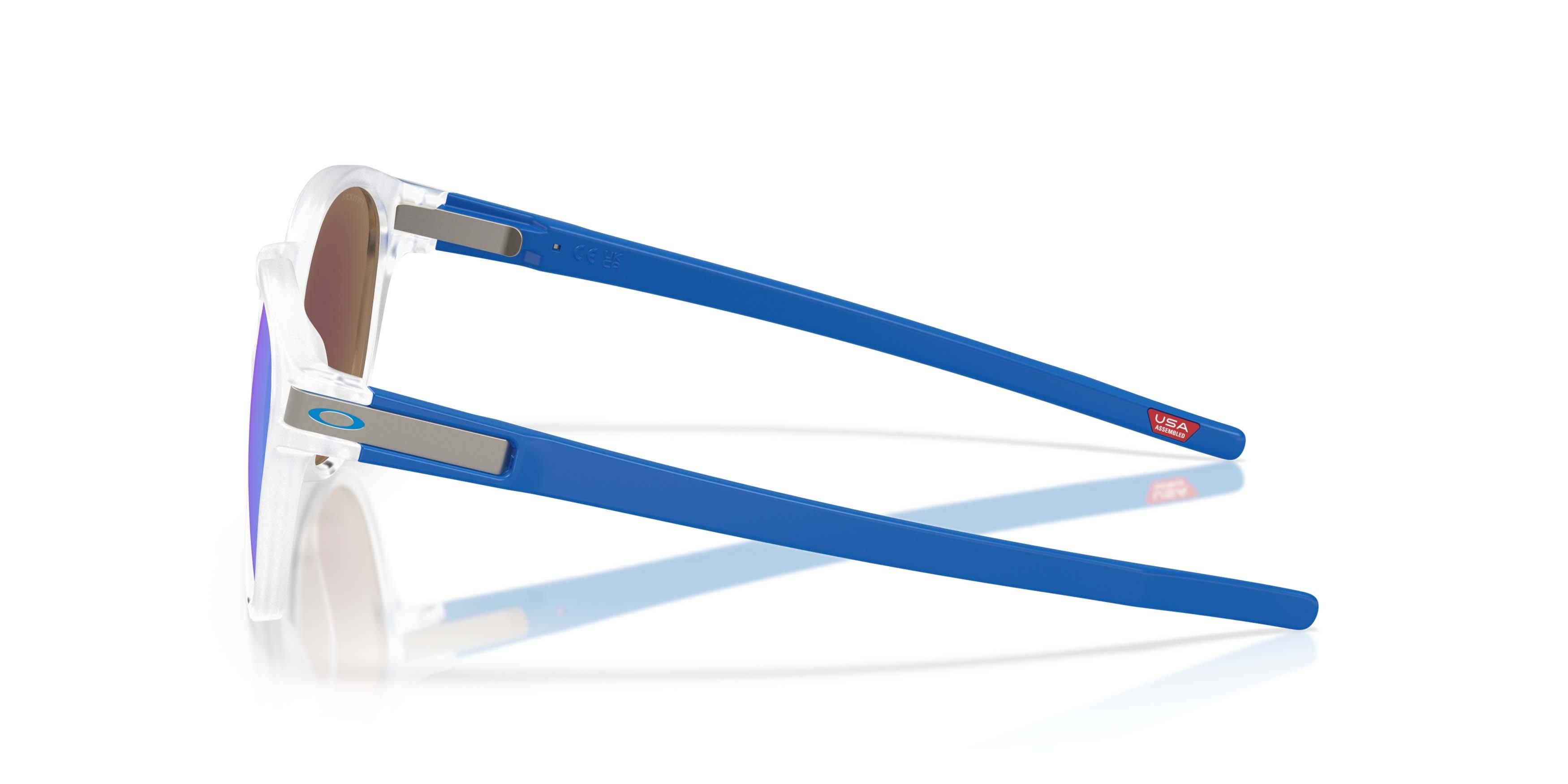 Oakley Latch Neon Pop Collection Prizm Sapphire Sunglasses &ndash; Matte Clear - CLEAR/BLUE Thumbnail View 8