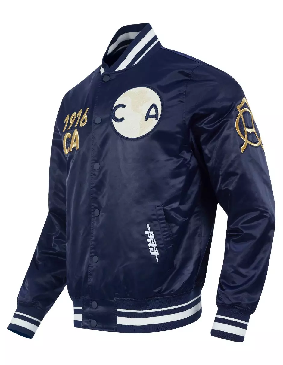 Pro Standard Men's Liga MX Club America Premium Rib Satin Jacket -Navy - NAVY