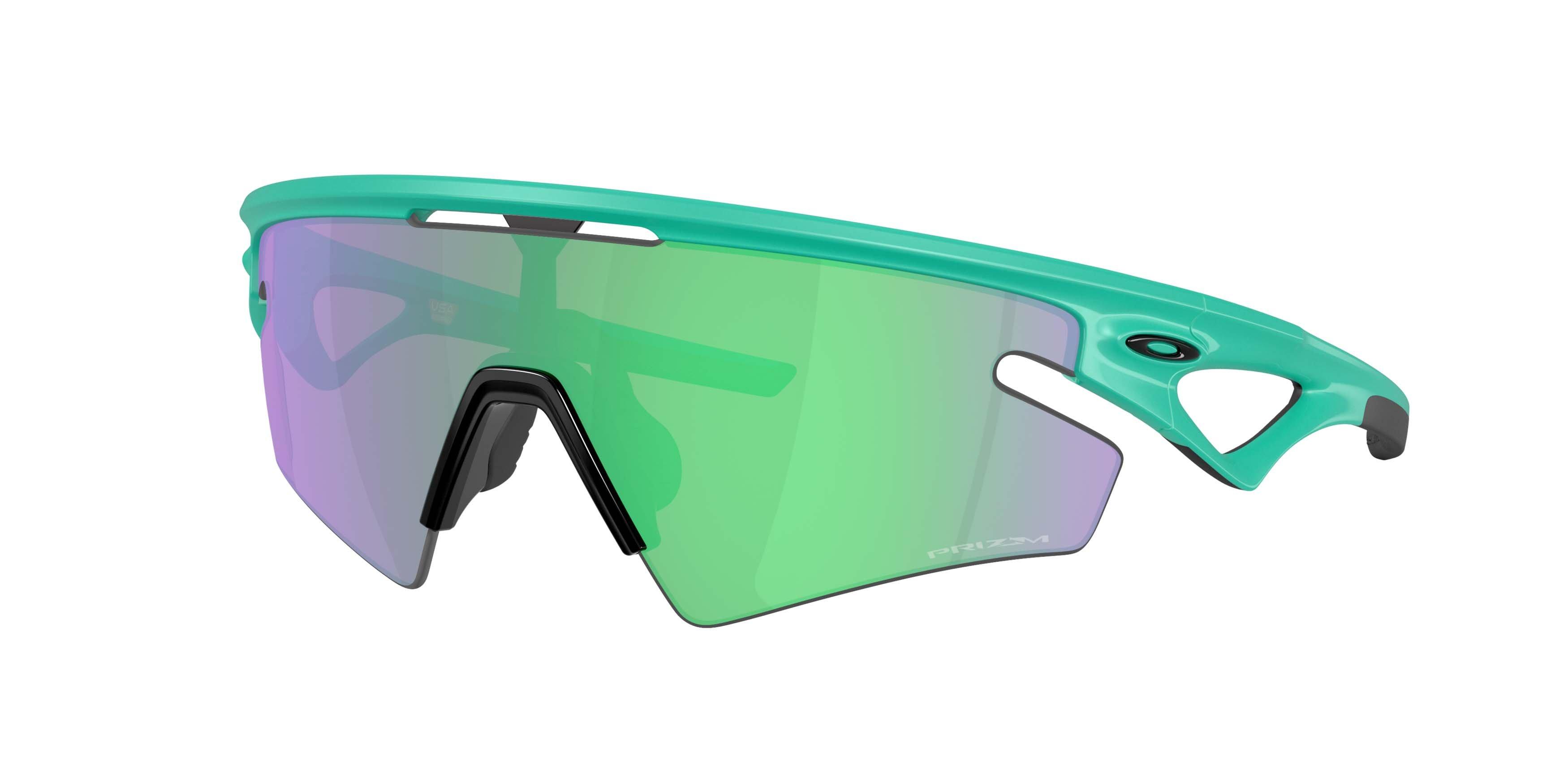 Oakley Sphaera Slash Neon Pop Collection Prizm Road Jade Sunglasses &ndash; Matte Celeste - GREEN Thumbnail View 1