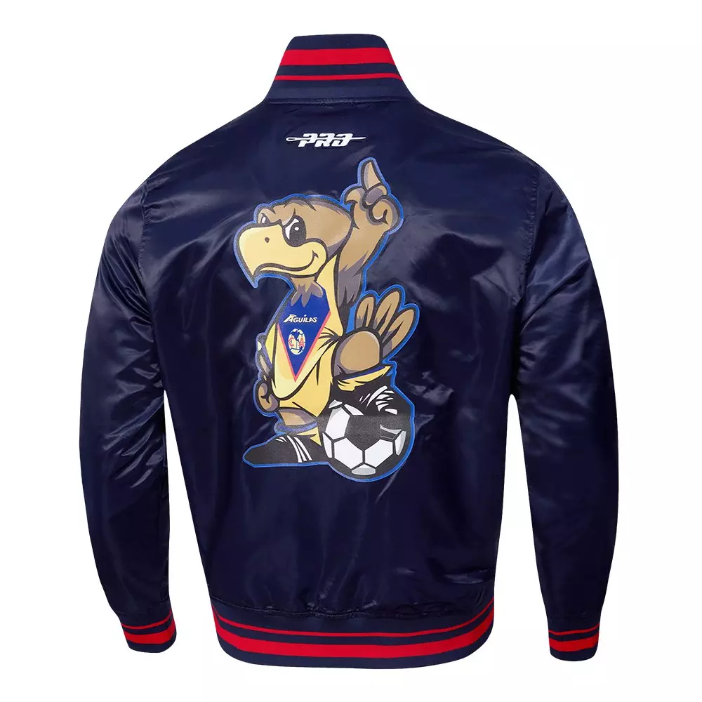 Pro Standard Men's Liga MX Club America Stadium Rib V2 Satin Jacket - Navy/Red - NAVY/RED