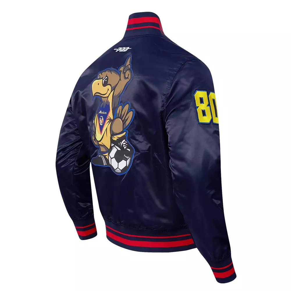 Pro Standard Men's Liga MX Club America Stadium Rib V2 Satin Jacket -Navy/Red - NAVY/RED