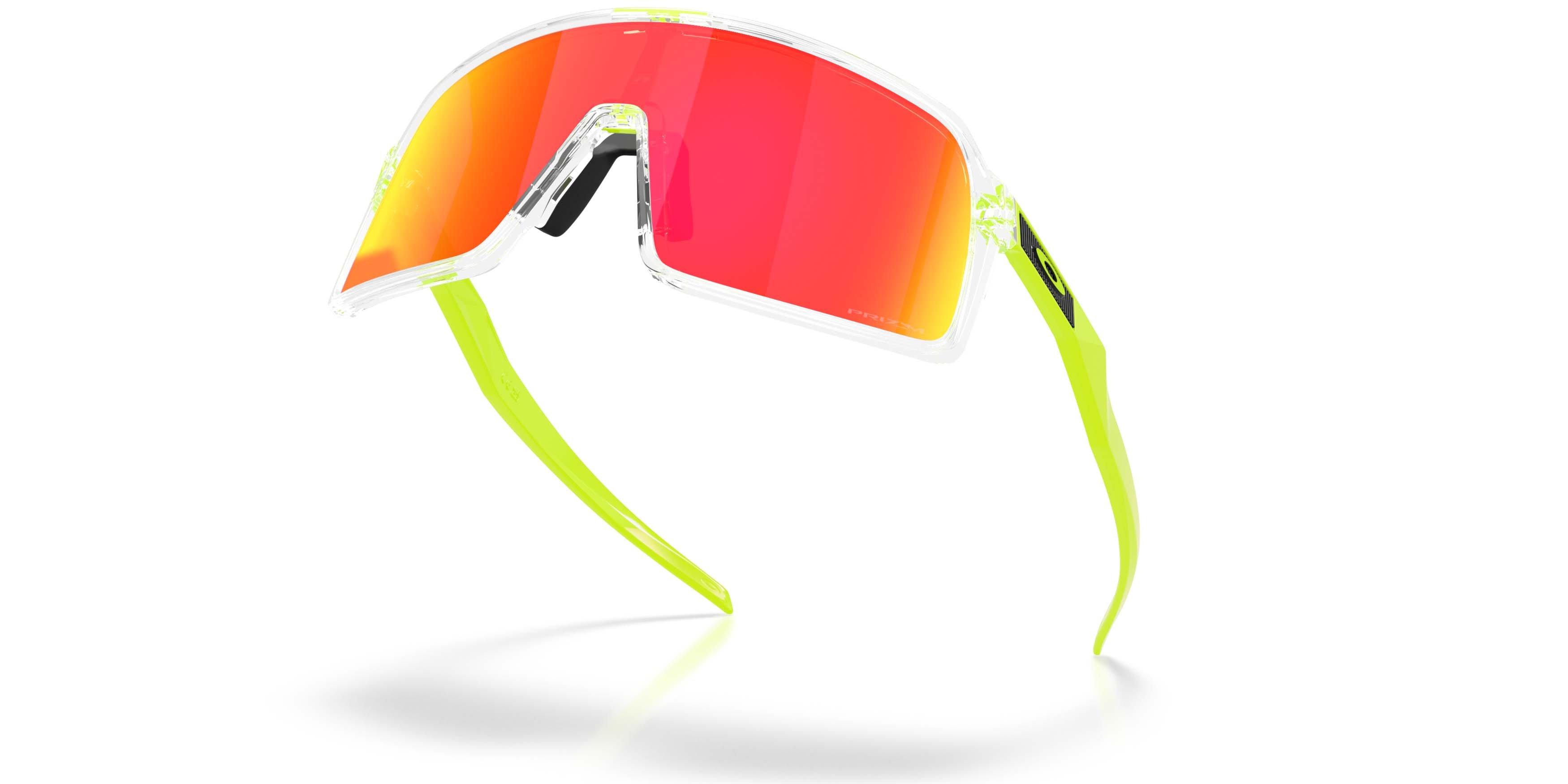 Oakley Sutro Neon Pop Collection Prizm Ruby Sunglasses &ndash; Clear - CLEAR/RED Thumbnail View 3