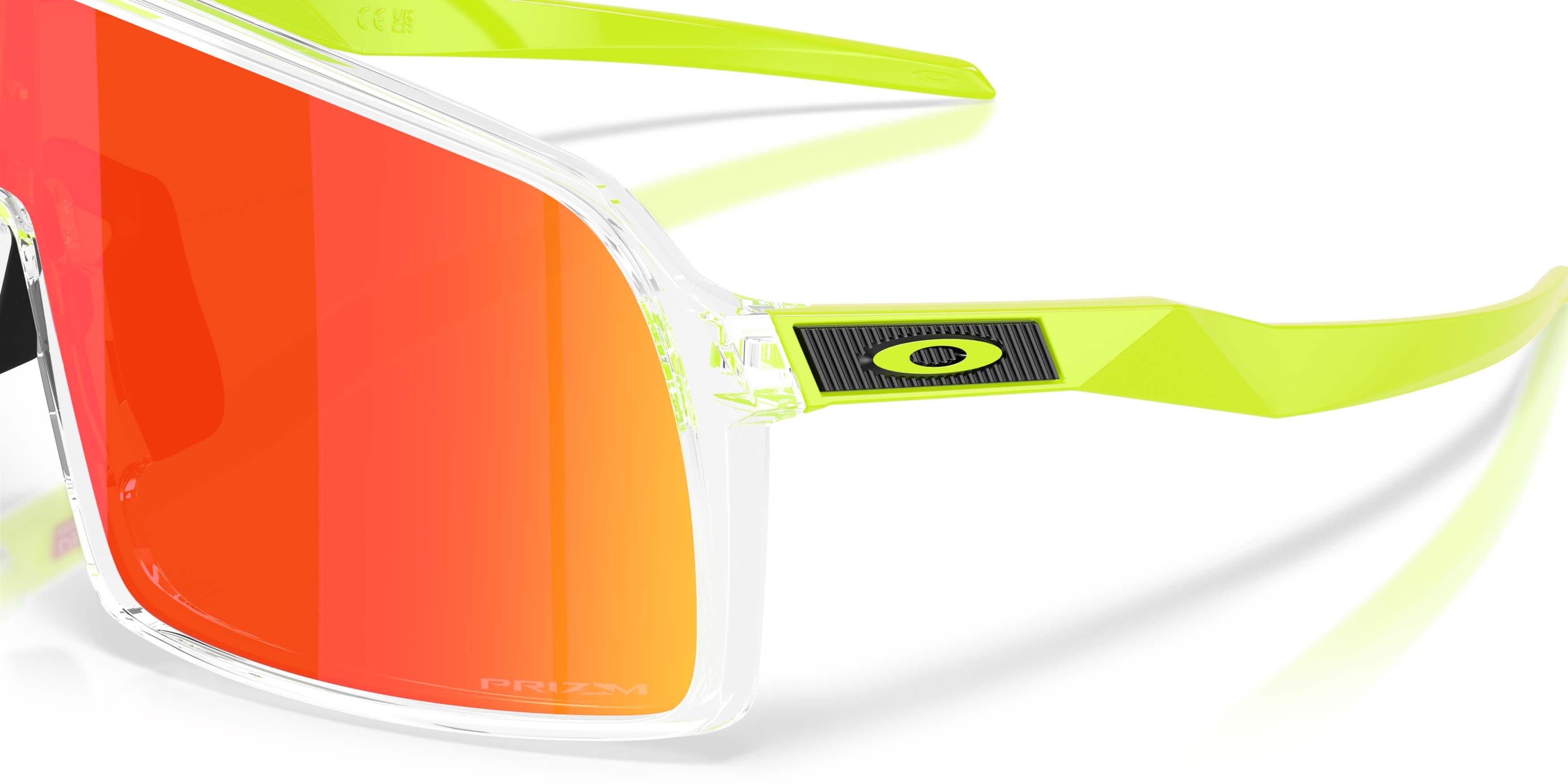 Oakley Sutro Neon Pop Collection Prizm Ruby Sunglasses &ndash; Clear - CLEAR/RED Thumbnail View 4