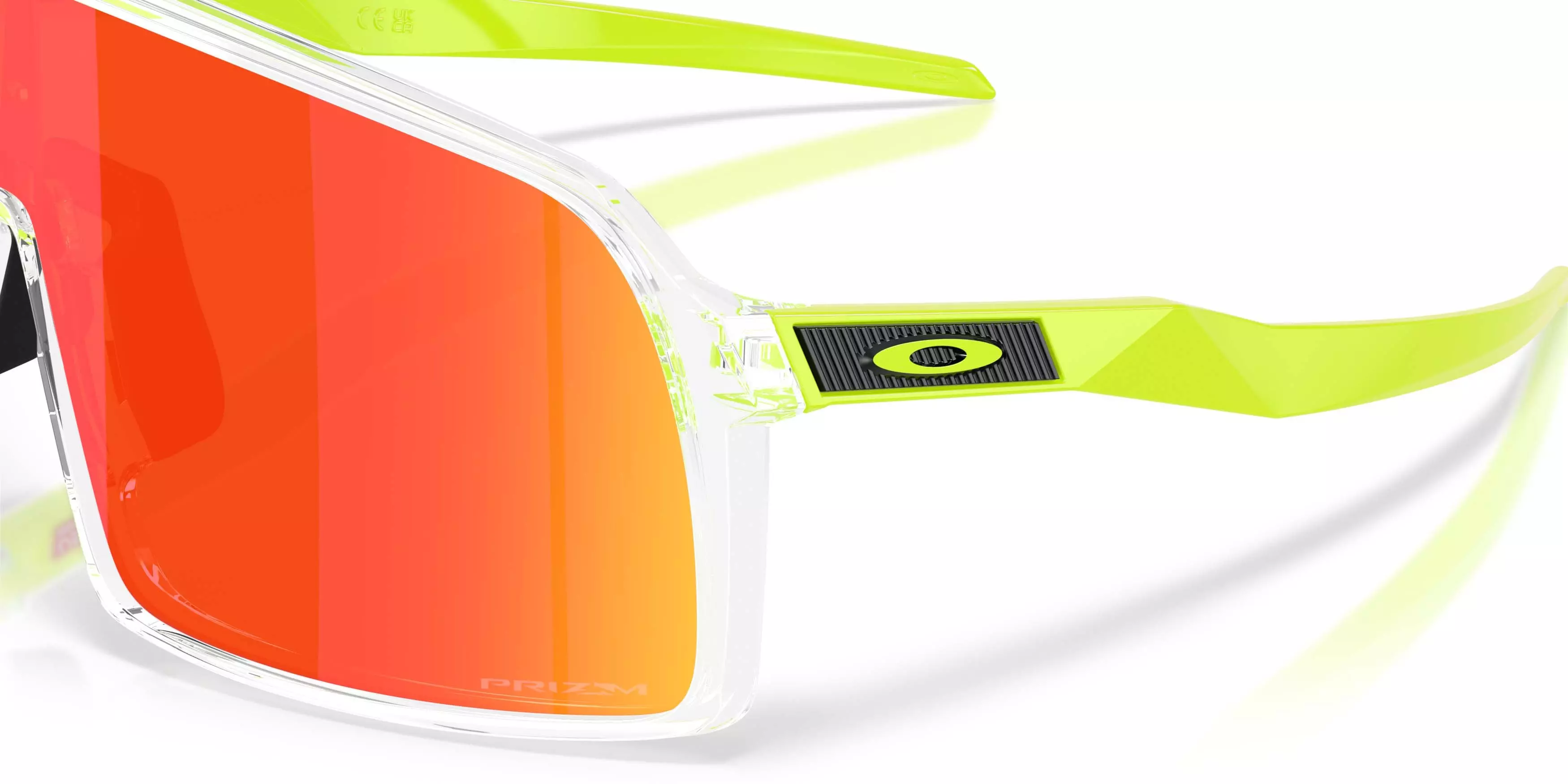Oakley Sutro Neon Pop Collection Prizm Ruby Sunglasses &ndash; Clear - CLEAR/RED