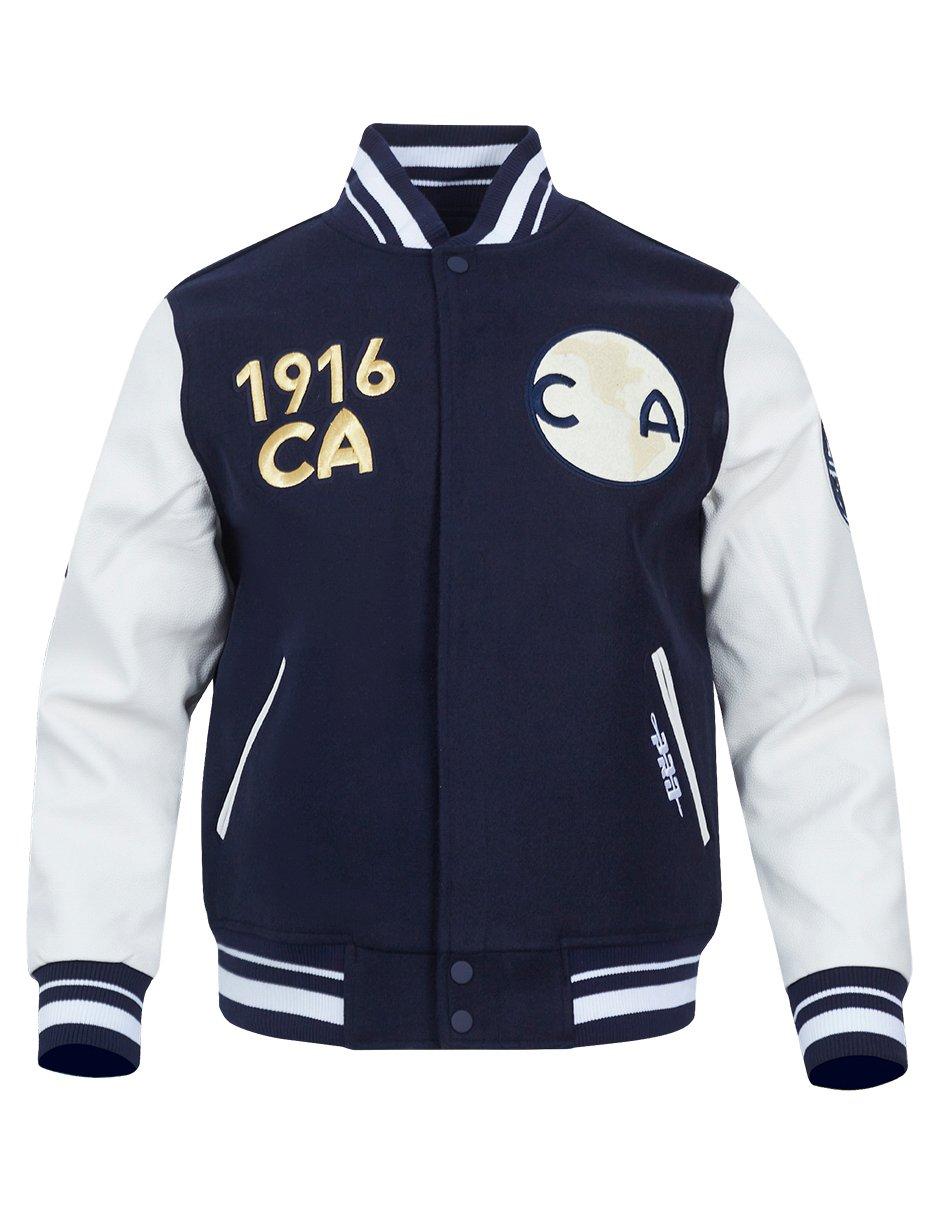 Pro Standard Men's Liga MX Club America Stadium Rib Wool Varsity Jacket - Navy/White - NAVY/WHITE Thumbnail View 1
