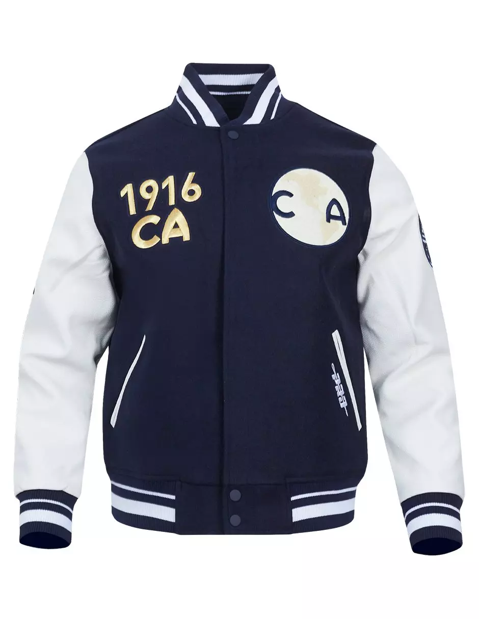 Pro Standard Men's Liga MX Club America Stadium Rib Wool Varsity Jacket - Navy/White - NAVY/WHITE