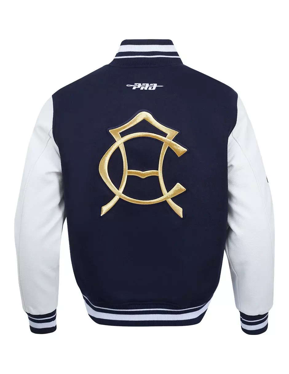 Pro Standard Men's Liga MX Club America Stadium Rib Wool Varsity Jacket -Navy/White - NAVY/WHITE