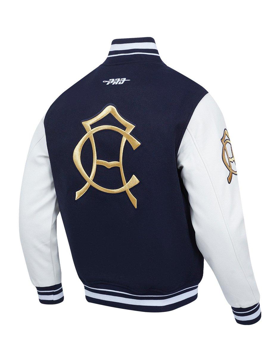 Pro Standard Men's Liga MX Club America Stadium Rib Wool Varsity Jacket - Navy/White - NAVY/WHITE Thumbnail View 4