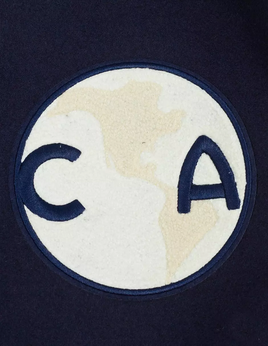 Pro Standard Men's Liga MX Club America Stadium Rib Wool Varsity Jacket - Navy/White - NAVY/WHITE