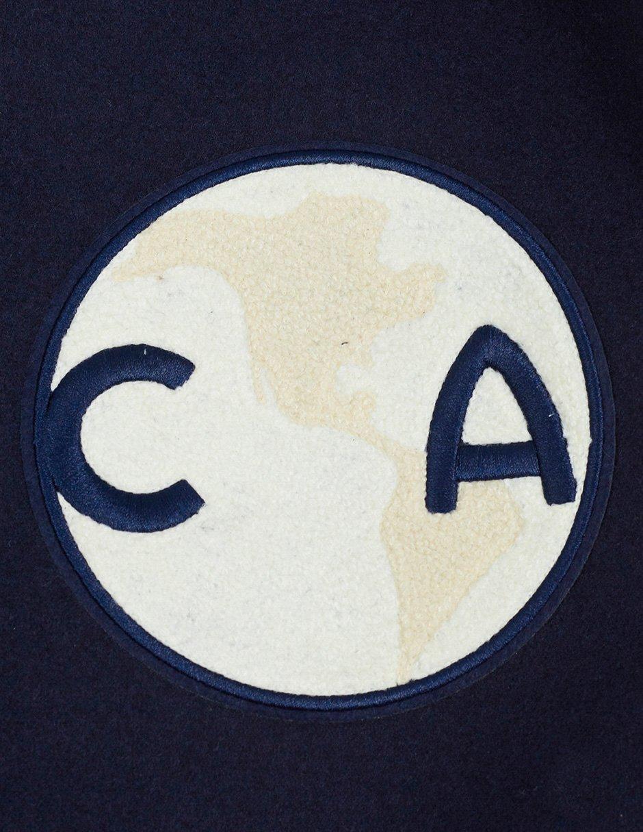 Pro Standard Men's Liga MX Club America Stadium Rib Wool Varsity Jacket -Navy/White - NAVY/WHITE Thumbnail View 6