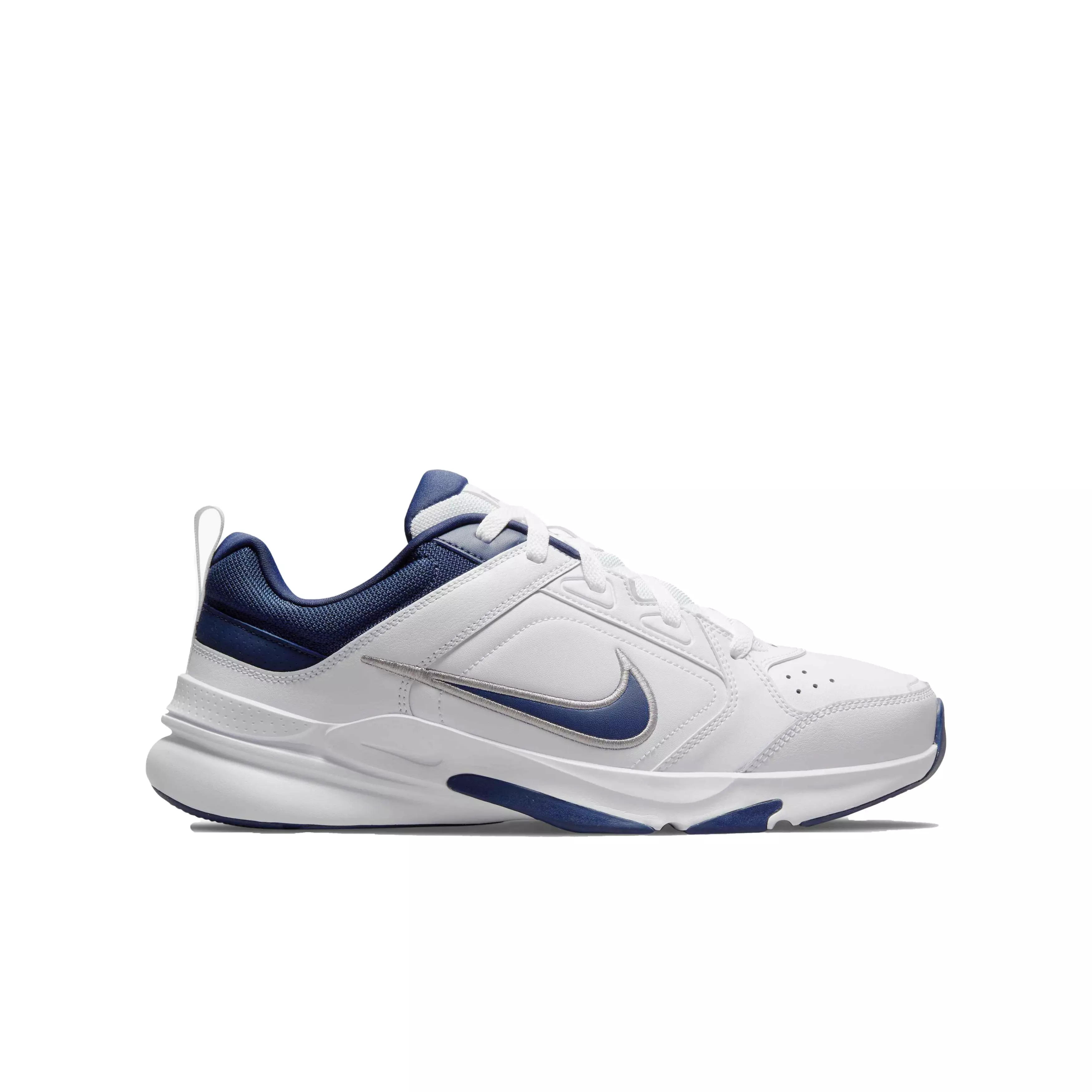 Nike Defy All Day "White/Midnight Navy/Metallic Silver" Grade School Boys' Training Shoe - WHITE
