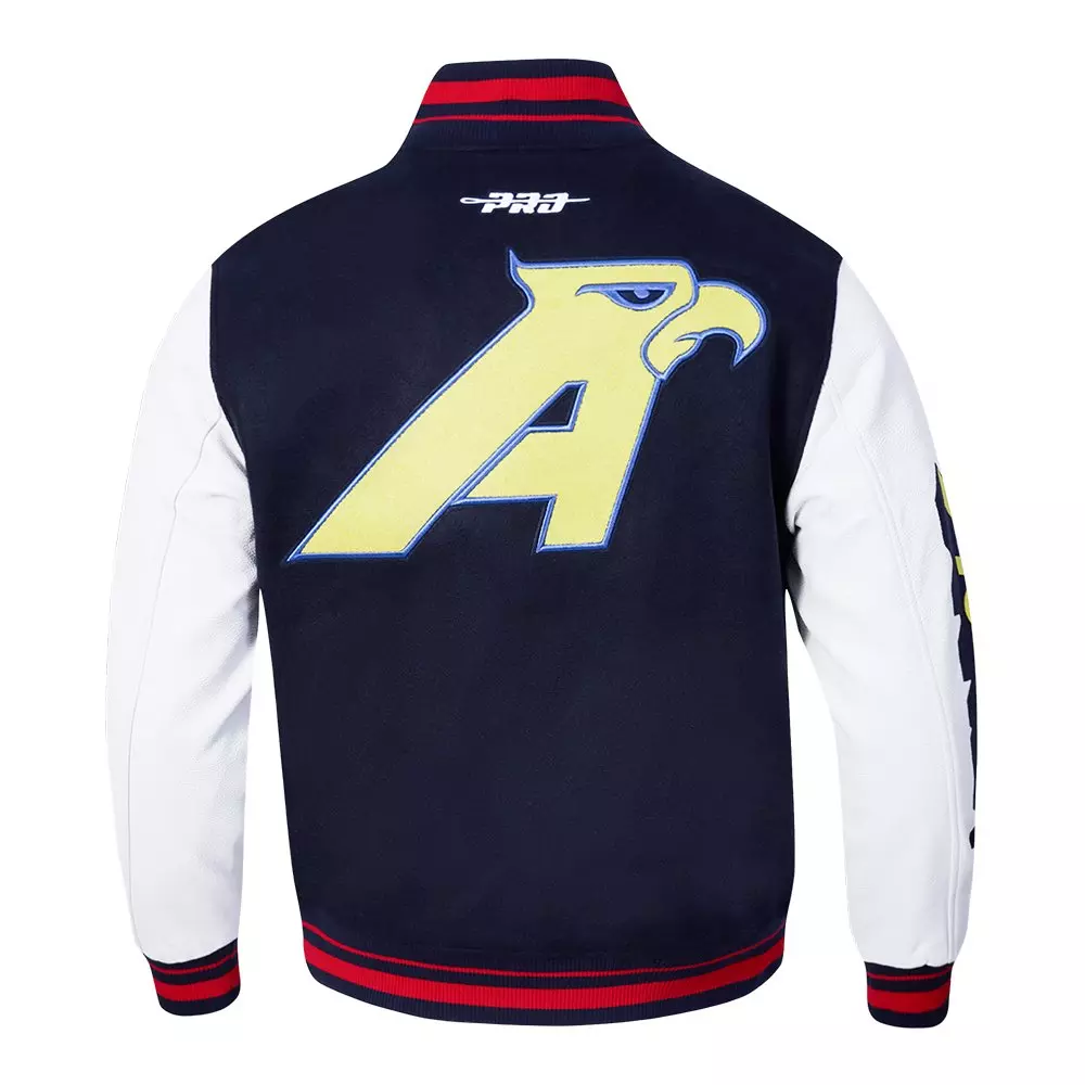 Pro Standard Men's Liga MX Club America Stadium Rib Wool Varsity Jacket - Navy/Red - NAVY/RED