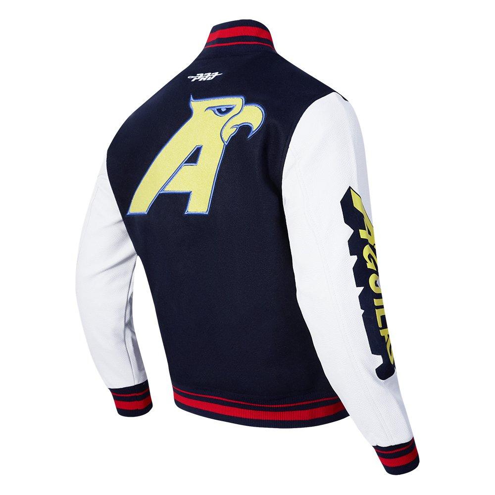 Pro Standard Men's Liga MX Club America Stadium Rib Wool Varsity Jacket - Navy/Red - NAVY/RED Thumbnail View 4
