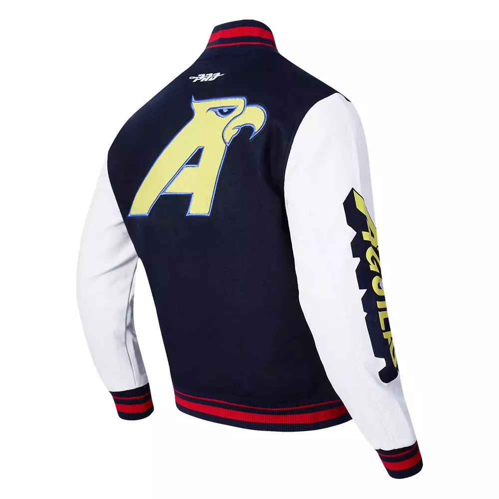 Pro Standard Men's Liga MX Club America Stadium Rib Wool Varsity Jacket - Navy/Red - NAVY/RED