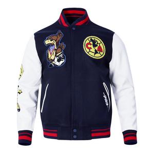 Pro Standard Men's Liga MX Club America Stadium Rib Wool Varsity Jacket -Navy/Red