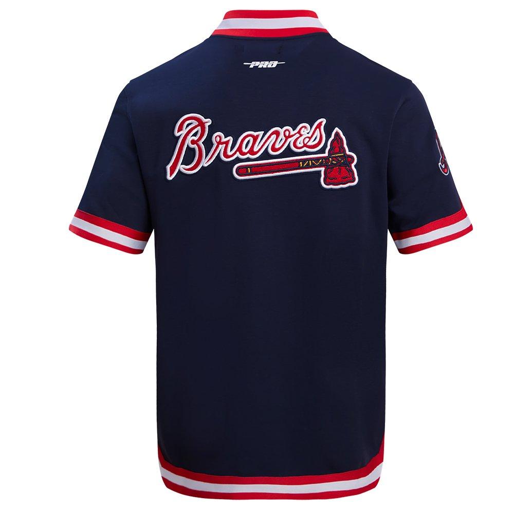 Pro Standard Men's MLB Atlanta Braves Classic Warm Up Jacket - Navy/Red - NAVY/RED Thumbnail View 2