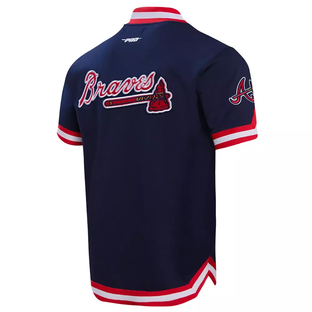 Pro Standard Men's MLB Atlanta Braves Classic Warm Up Jacket - Navy/Red - NAVY/RED