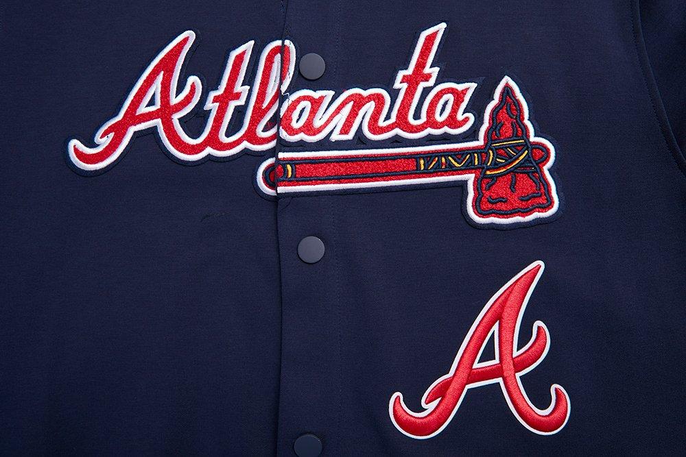 Pro Standard Men's MLB Atlanta Braves Classic Warm Up Jacket - Navy/Red - NAVY/RED Thumbnail View 5