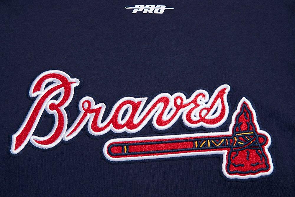 Pro Standard Men's MLB Atlanta Braves Classic Warm Up Jacket - Navy/Red - NAVY/RED Thumbnail View 6