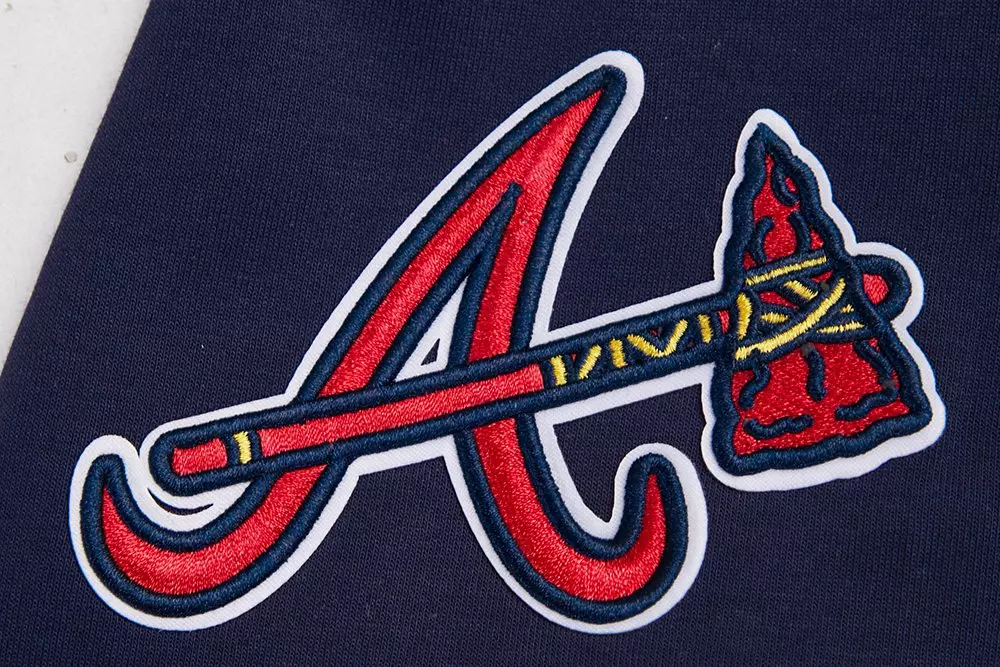 Pro Standard Men's MLB Atlanta Braves Classic Warm Up Jacket - Navy/Red - NAVY/RED