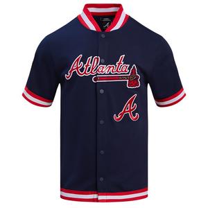 Pro Standard Men's MLB Atlanta Braves Classic Warm Up Jacket - Navy/Red