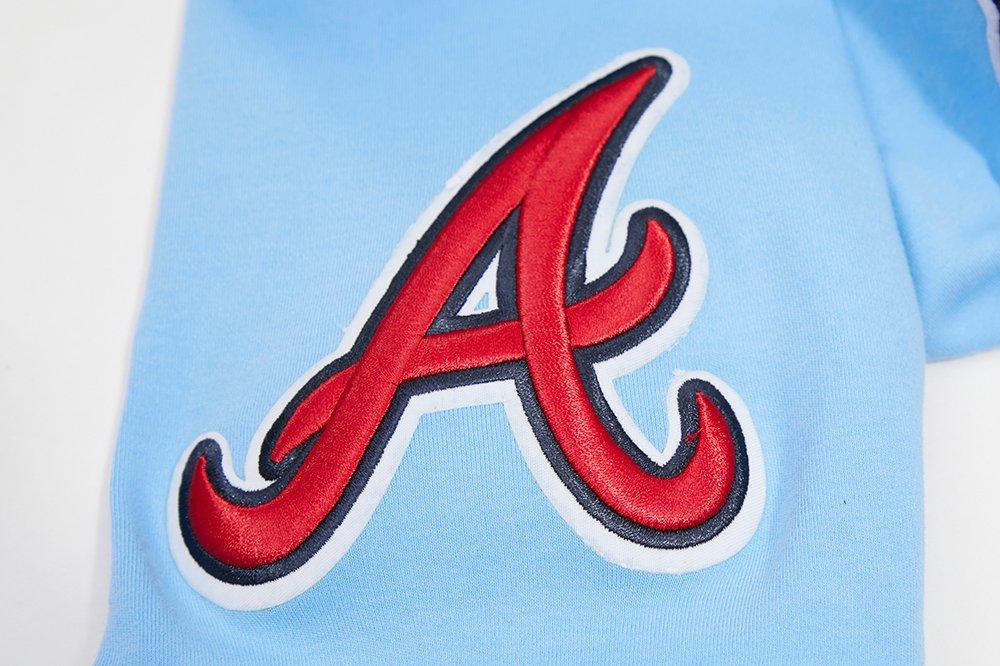 Pro Standard Men's MLB Atlanta Braves Classic Chenille Striped Sleeve Top - BLUE Thumbnail View 6