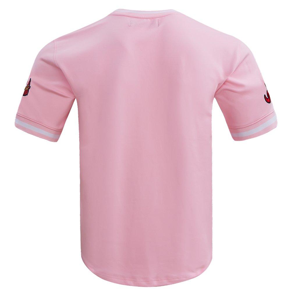 Pro Standard Men's MLB Atlanta Braves Classic Chenille Striped Sleeve Top - PINK Thumbnail View 2