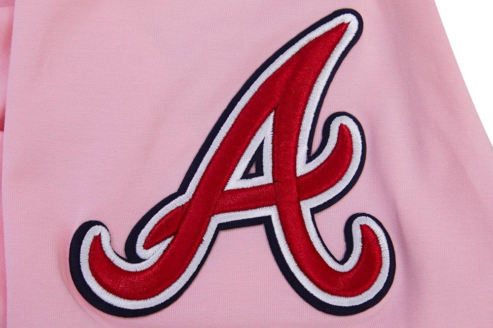 Pro Standard Men's MLB Atlanta Braves Classic Chenille Striped Sleeve Top - PINK Thumbnail View 6