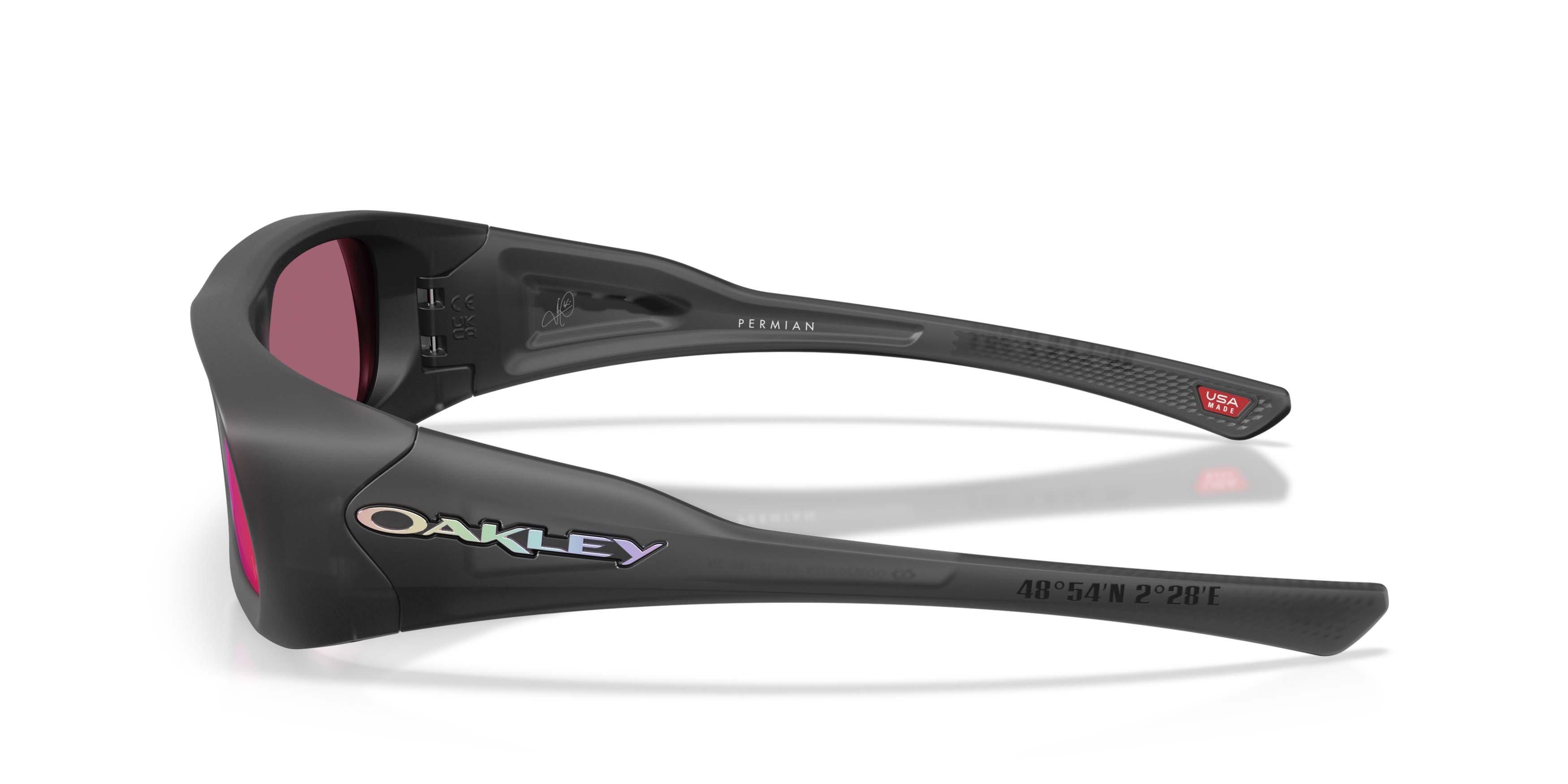 Oakley Permian Kylian Mbapp&eacute; Signature Series Prizm Road Sunglasses &ndash; Matte Black Ink - BLACK/RED Thumbnail View 8
