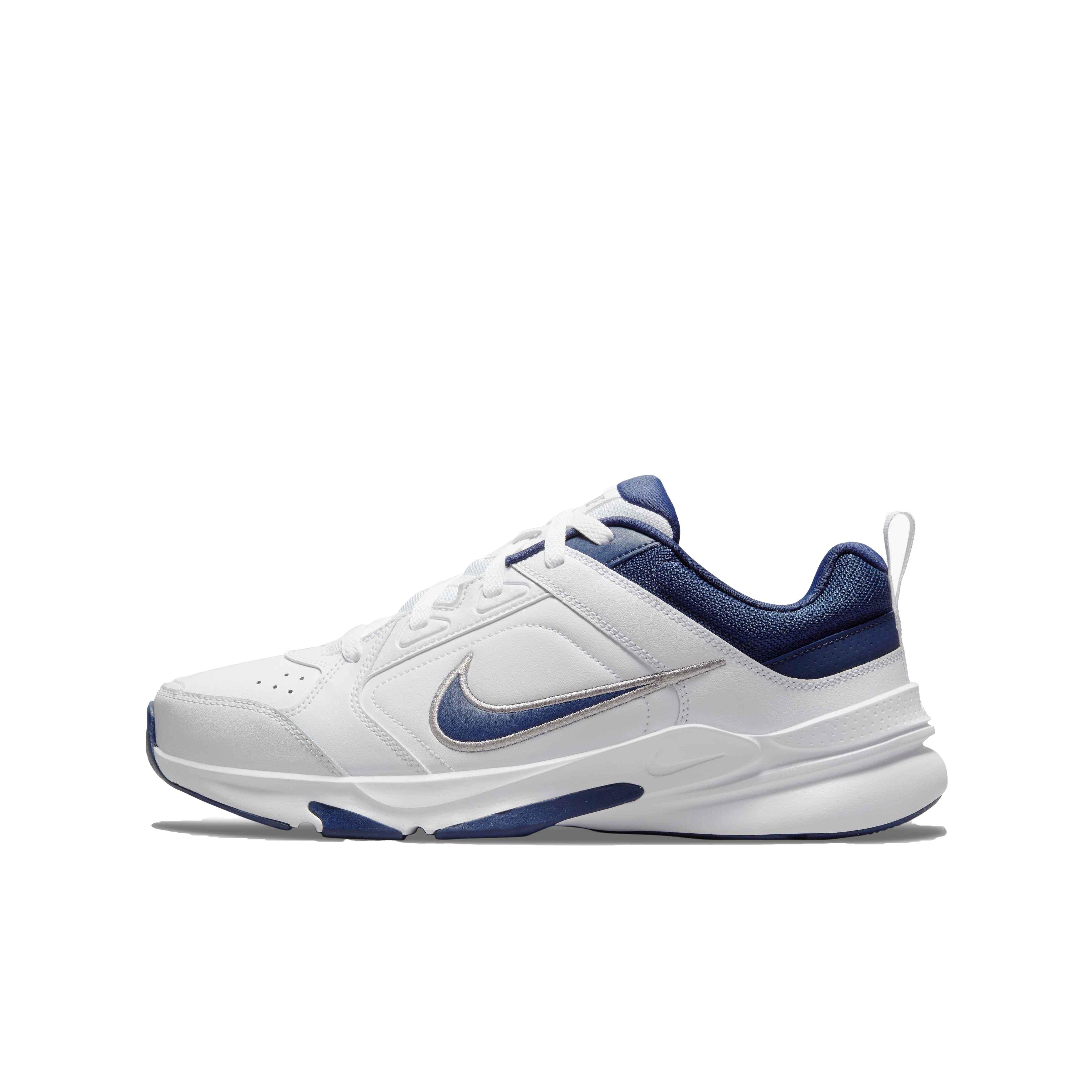 Nike Defy All Day "White/Midnight Navy/Metallic Silver" Grade School Boys' Wide Training Shoe - WHITE Thumbnail View 2