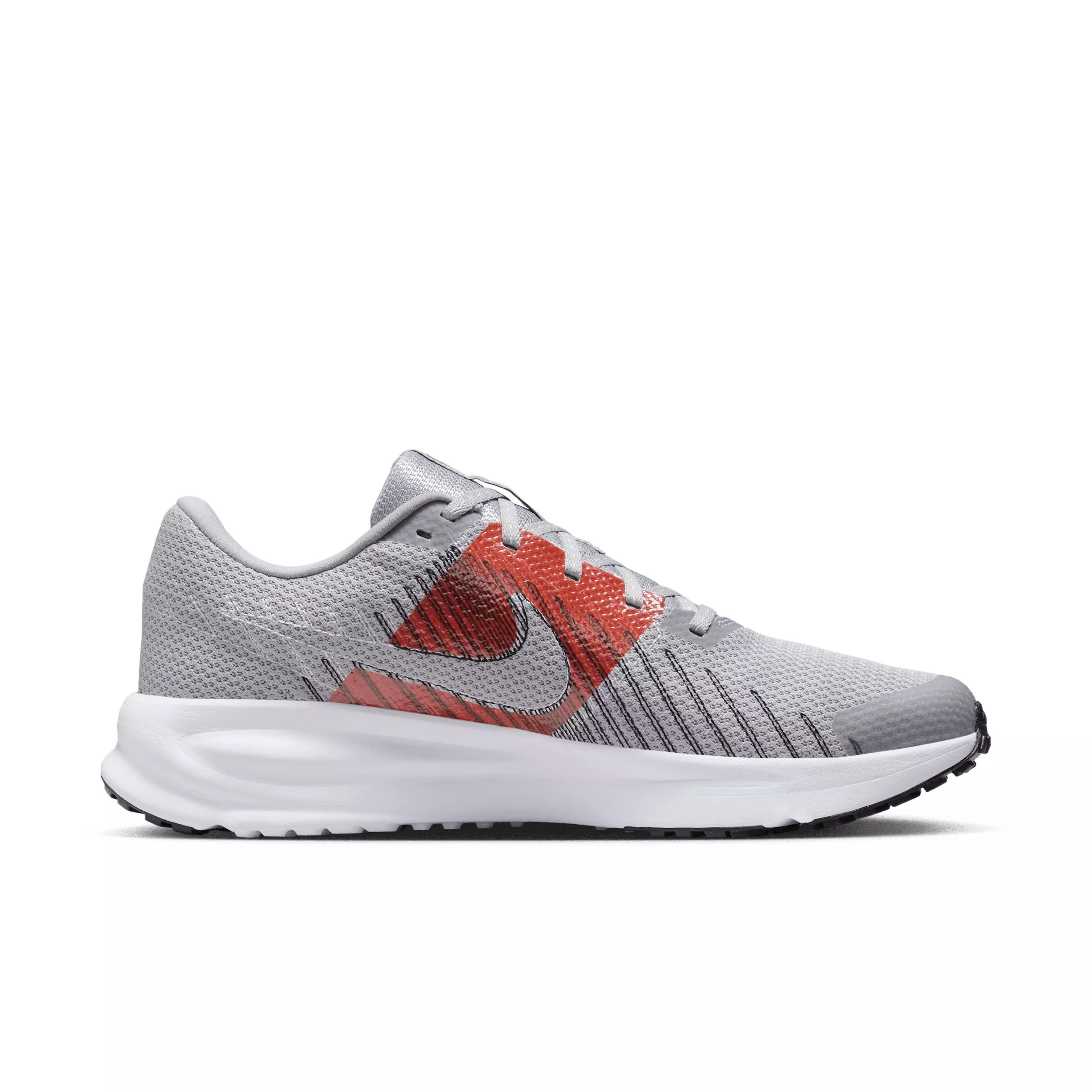 Nike Run Defy "Wolf Grey/Black/White/Bright Crimson" Men's Running Shoe - GREY/BLACK/WHITE/CRIMSON