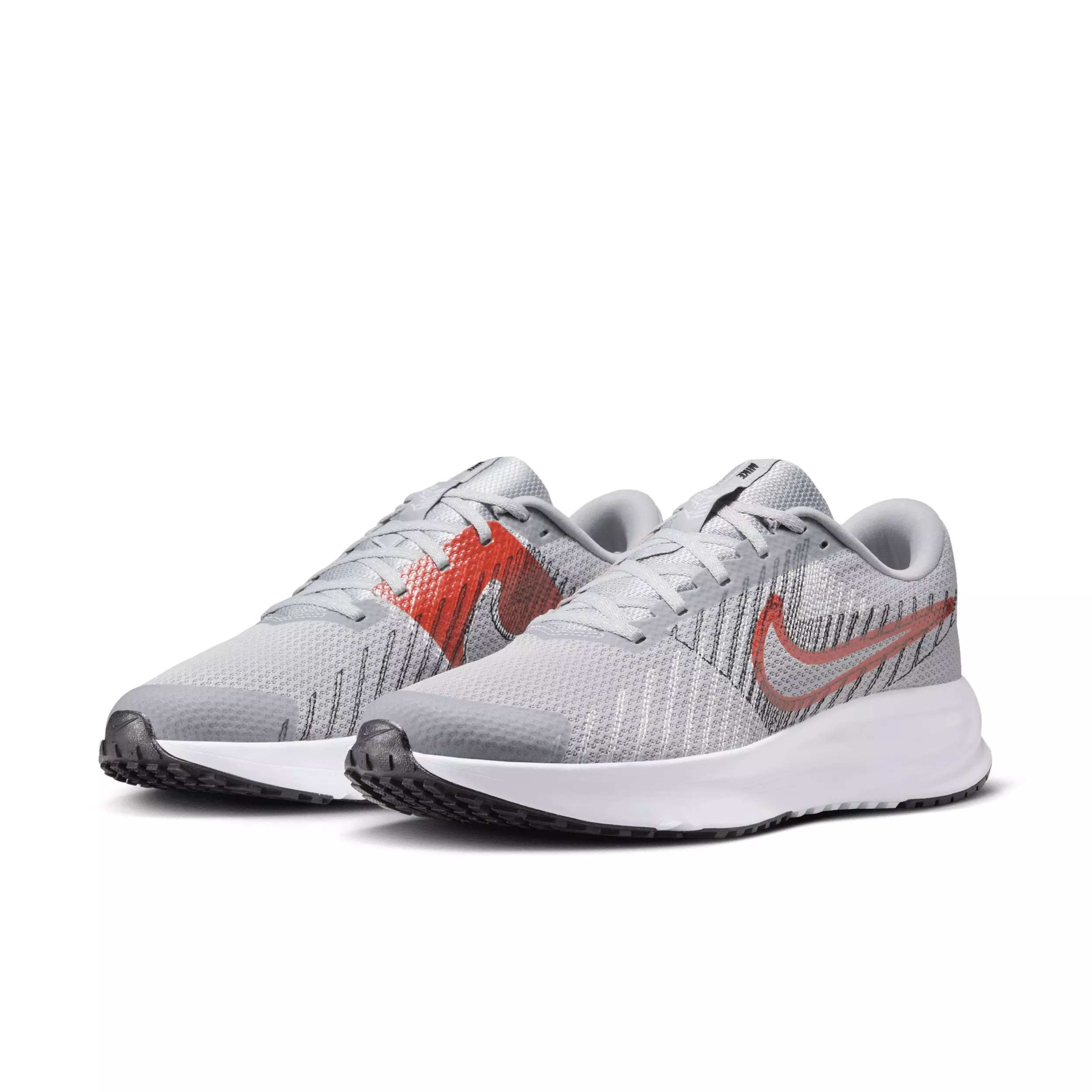 Nike Run Defy "Wolf Grey/Black/White/Bright Crimson" Men's Running Shoe - GREY/BLACK/WHITE/CRIMSON