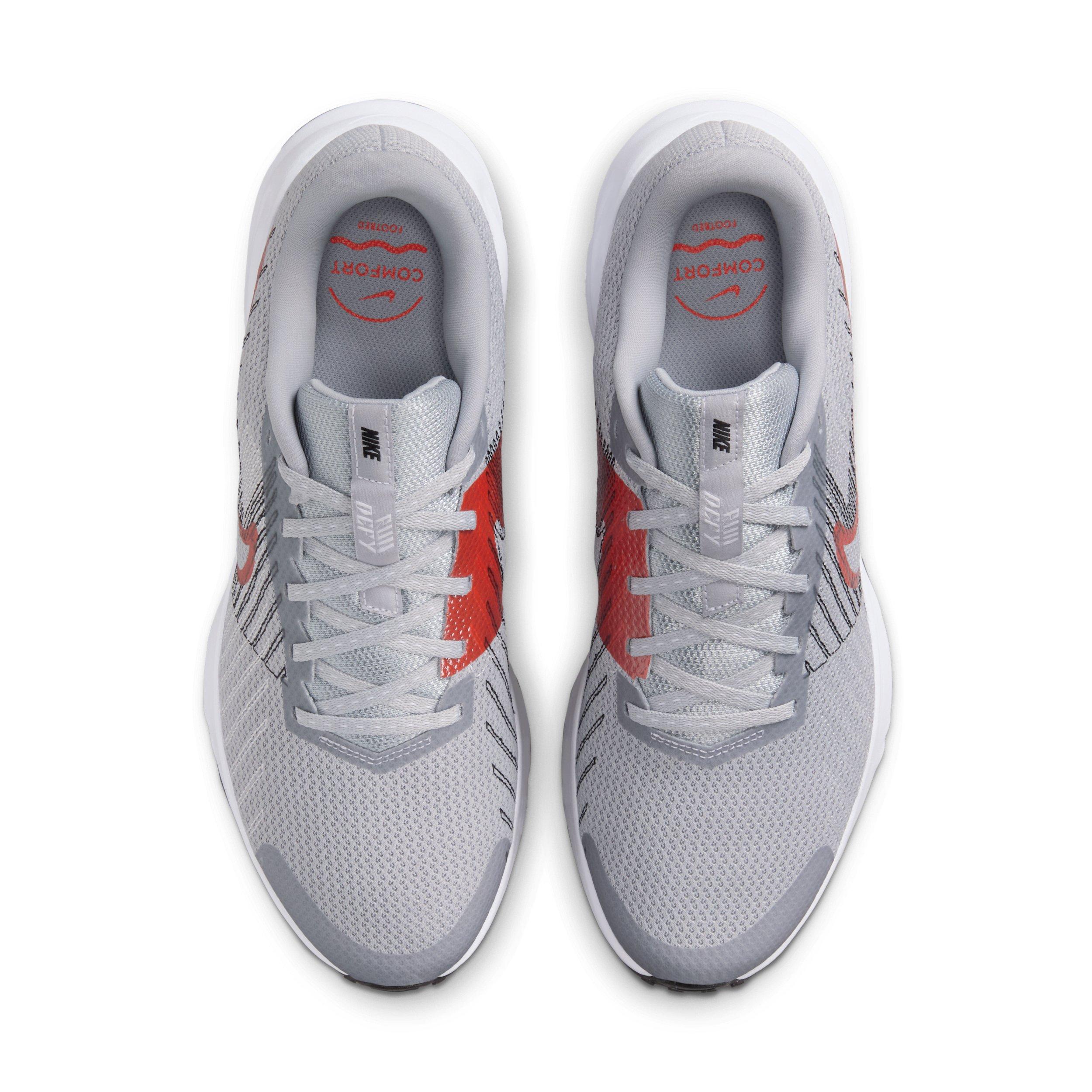 Nike Run Defy "Wolf Grey/Black/White/Bright Crimson" Men's Running Shoe - GREY/BLACK/WHITE/CRIMSON
