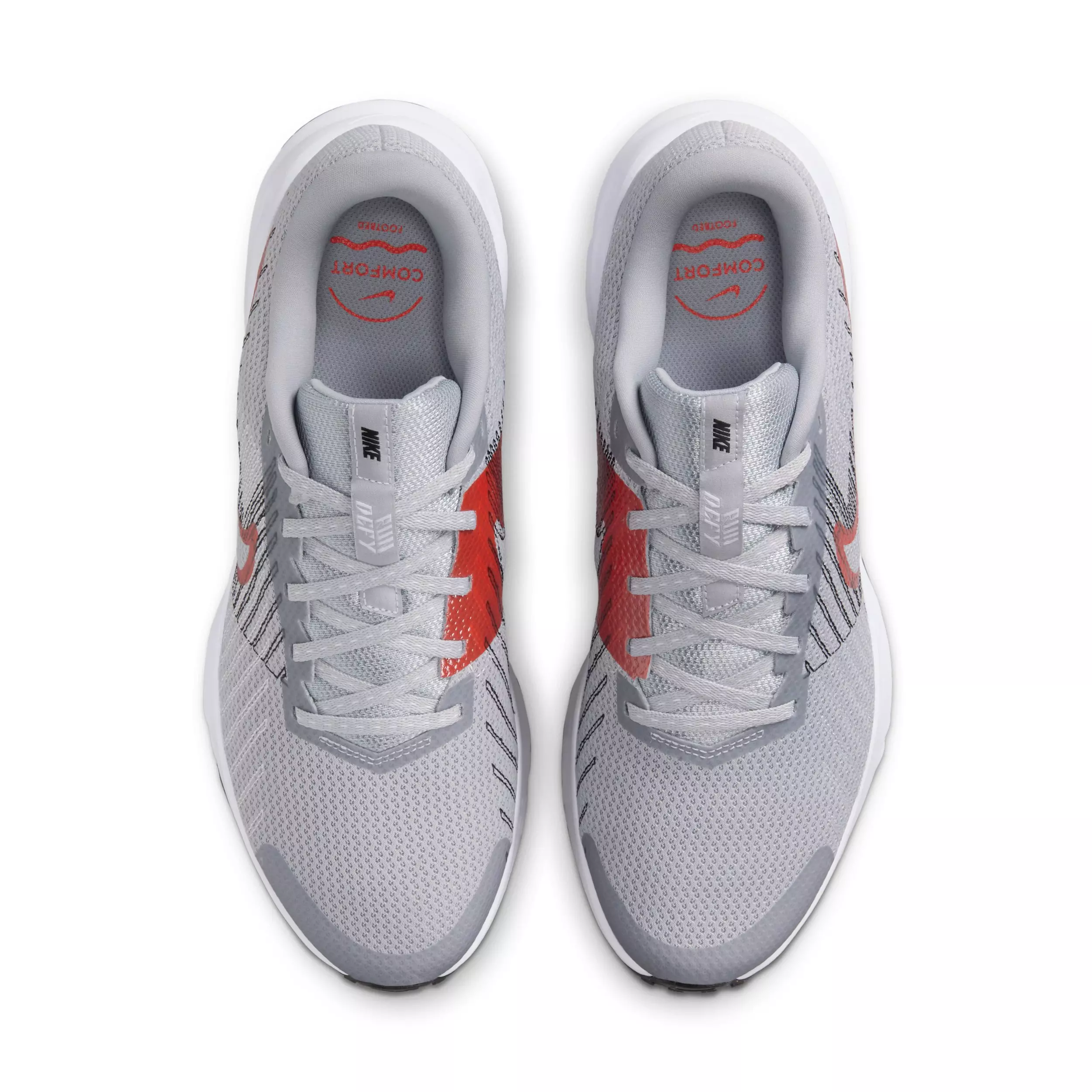 Nike Run Defy "Wolf Grey/Black/White/Bright Crimson" Men's Running Shoe - GREY/BLACK/WHITE/CRIMSON