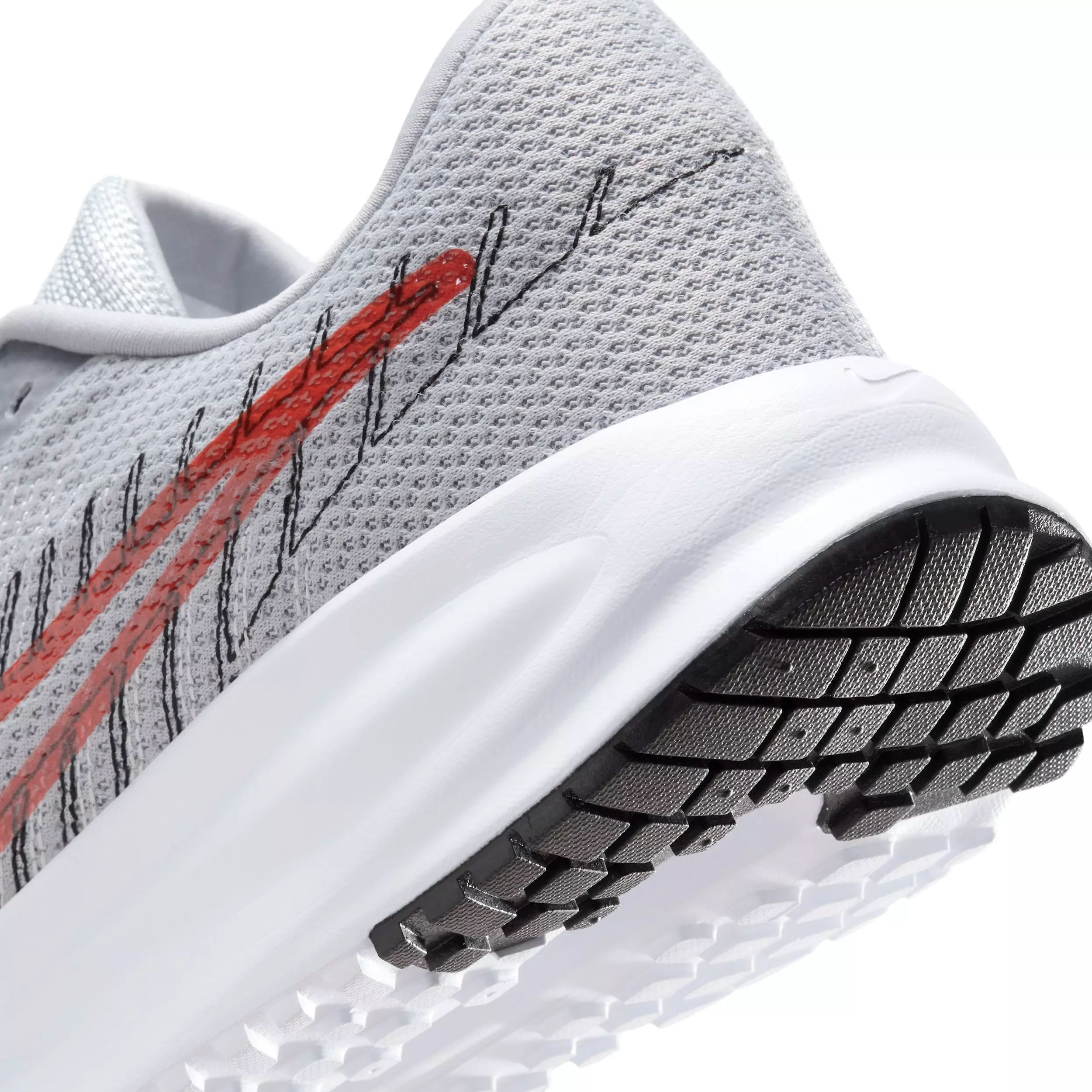 Nike Run Defy "Wolf Grey/Black/White/Bright Crimson" Men's Running Shoe - GREY/BLACK/WHITE/CRIMSON