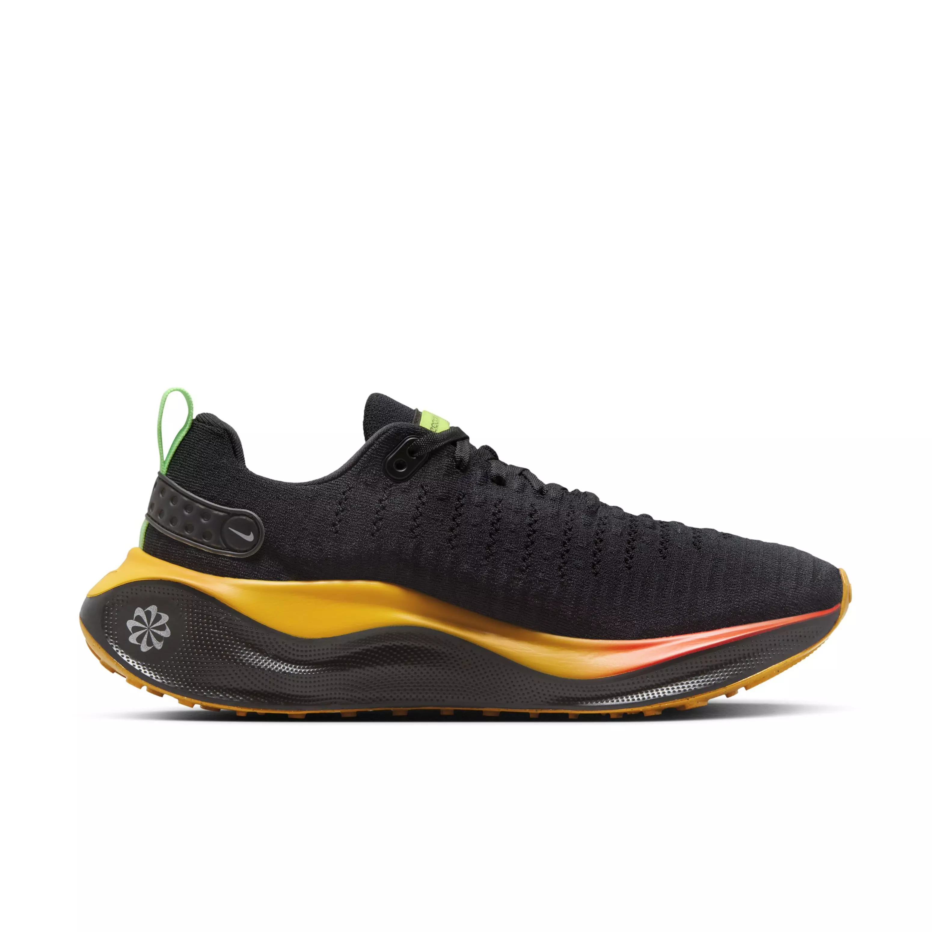 Nike InfinityRN 4 "Black/Bright Crimson/Sundial/Reflective Silver" Men's Running Shoe - BLACK/YELLOW