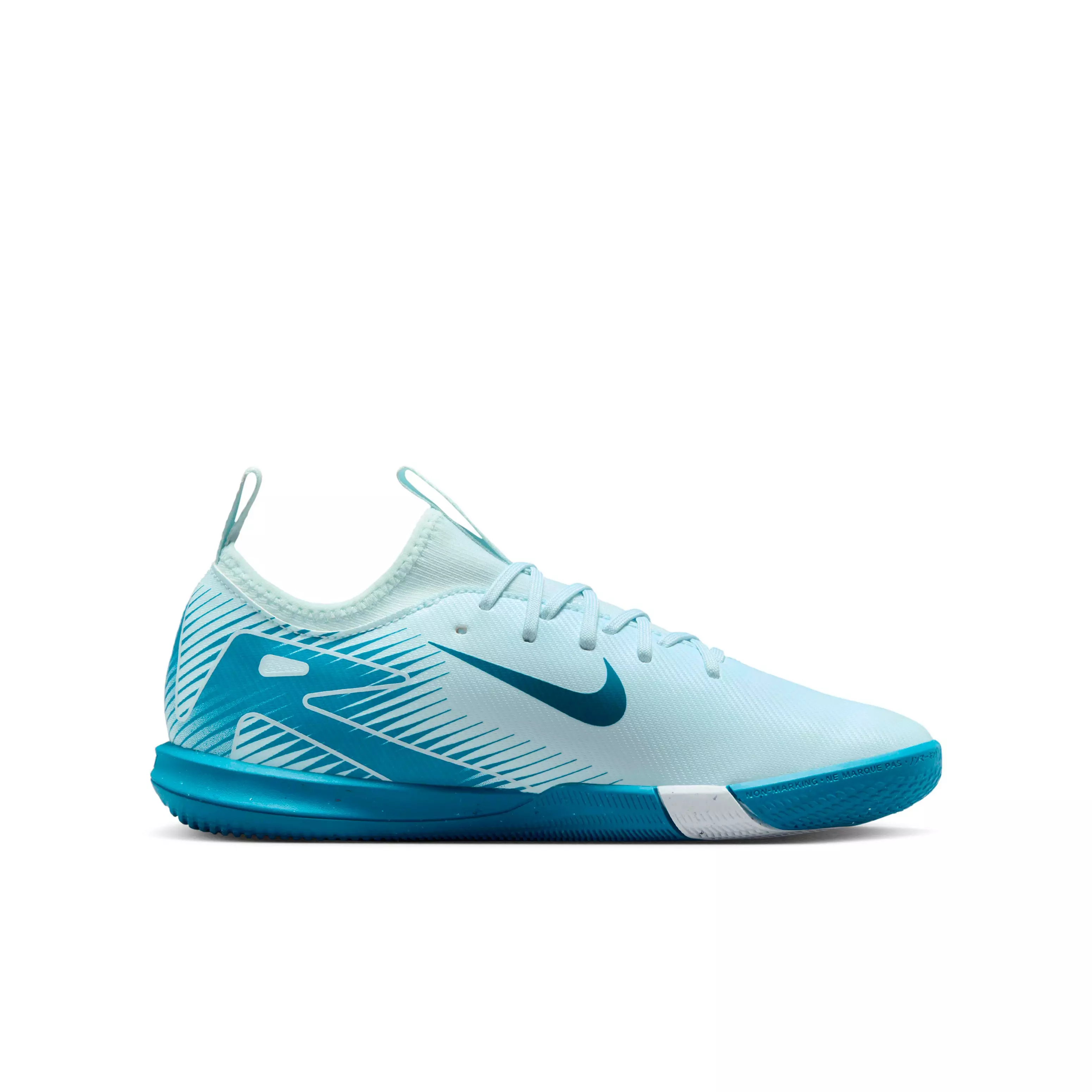 Nike Jr. Mercurial Vapor 16 Academy Indoor "Glacier Blue/Blue Orbit" Grade School Kids' Soccer Shoe - BLUE/BLUE