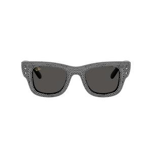 Ray-Ban Wayfarer Puffer Crystal Pav&egrave; Edition Ultra Black Sunglasses &ndash; Polished Black & Strass Pave