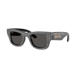 Ray-Ban Wayfarer Puffer Crystal Pav&egrave; Edition Ultra Black Sunglasses &ndash; Polished Black & Strass Pave