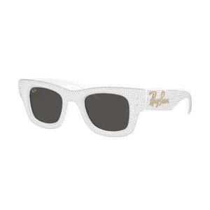Ray-Ban Wayfarer Puffer Crystal Pav&egrave; Edition Ultra Black Sunglasses &ndash; Polished White & Strass Pave