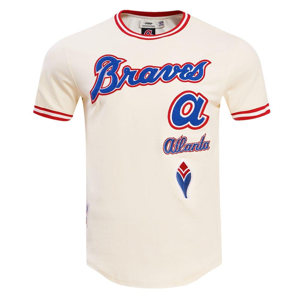 Pro Standard Men's MLB Atlanta Braves Retro Classic Top - CREAM/RED Thumbnail View 1