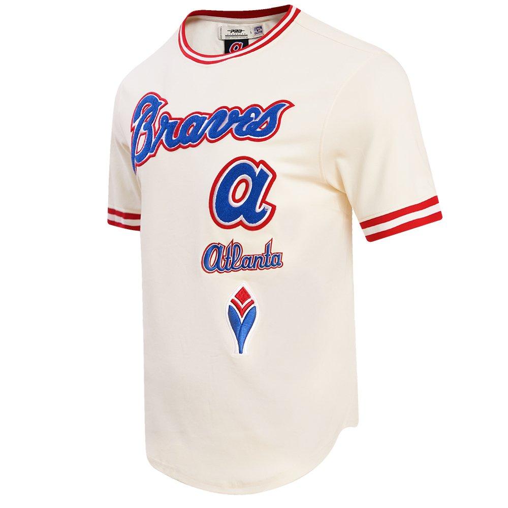 Pro Standard Men's MLB Atlanta Braves Retro Classic Top - CREAM/RED Thumbnail View 3