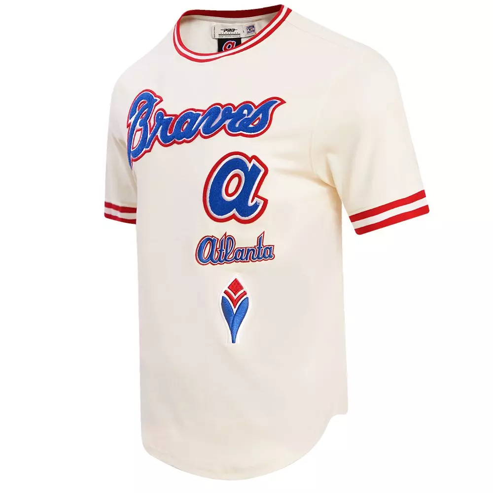 Pro Standard Men's MLB Atlanta Braves Retro Classic Top - CREAM/RED