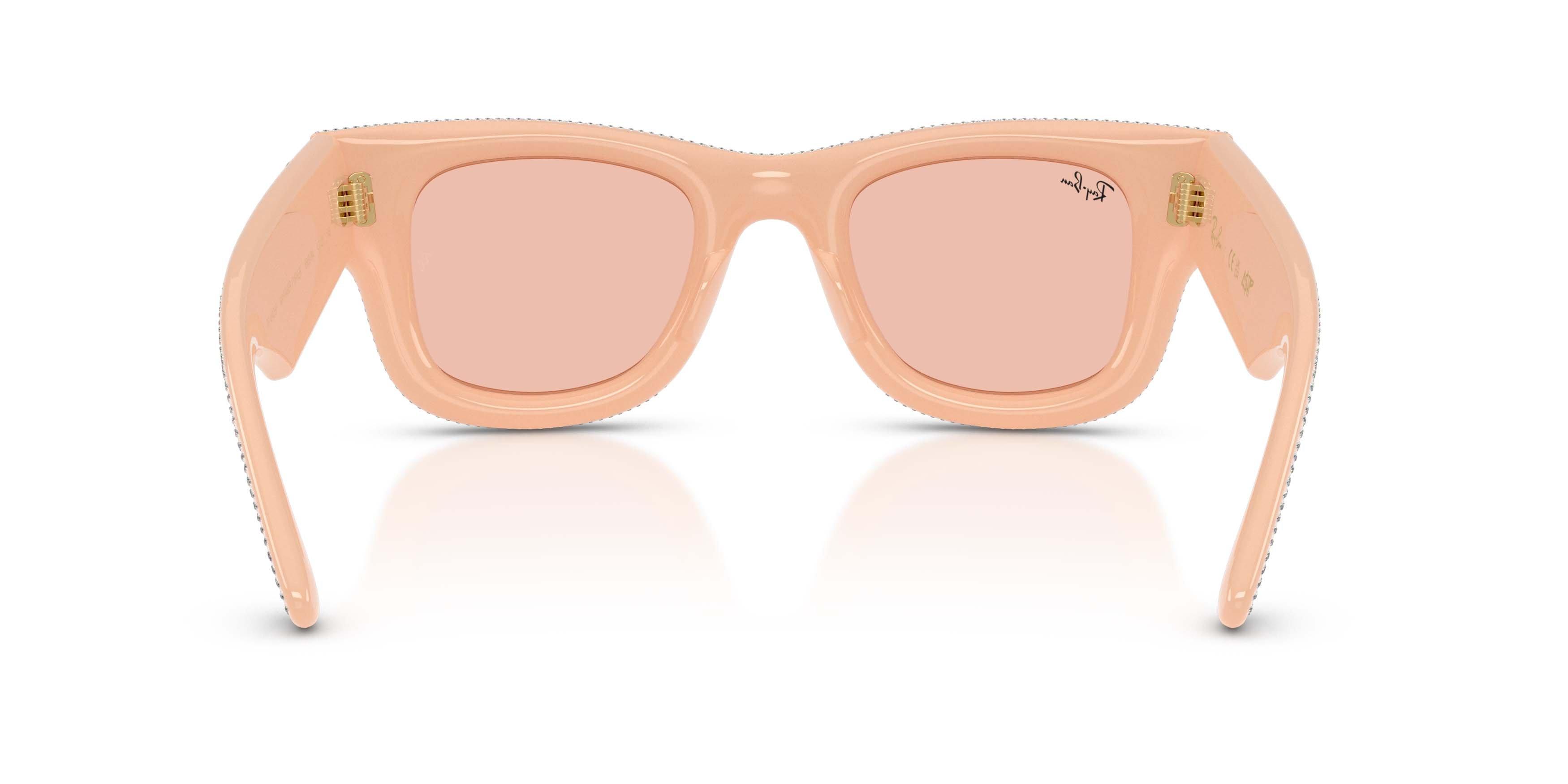 Ray-Ban Wayfarer Puffer Crystal Pav&egrave; Edition Dark Pink Sunglasses &ndash; Polished Solid Nude - PINK Thumbnail View 4